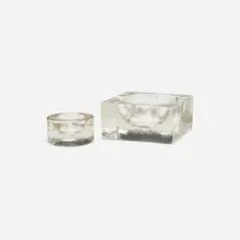 Two vessels by John Lewis, 2008, glass, sold Mar 2025
