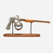 Clayton Bailey, Pop Gun #76, 2001, brass, steel, chrome-plated steel, cork, maple