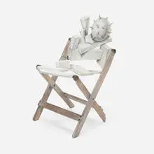 John Cederquist, White Chair #1, 1994, found folding chair, paint, charcoal