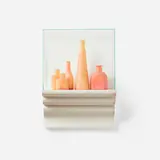 Maria Porges, Still life, bottles, c. 1997, wax, glass, painted wood