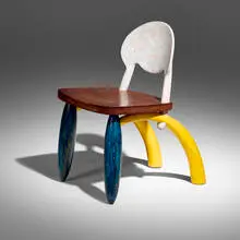 Wendell Castle, Side Chair, 1988, purpleheart, painted wood