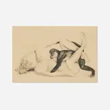 Mel Ramos, Nude with Monkey, 1967, graphite on paper