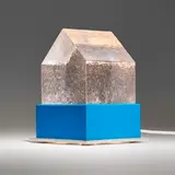 John Lewis, House Lamp, 2018, cast glass, aluminum, painted wood