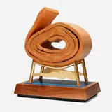 Garry Knox Bennett, Ribbon #4 (from the Firewood series), 2003, wood, brass, gold-leaf, walnut and ColorCore laminate