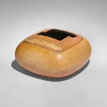 David Shaner, Pillow pot, c. 1986, wood-fired stoneware