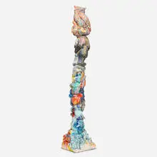 Michael Lucero, Totem, 2006, glazed earthenware, wool yarn