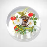 Paul Stankard, Botanical paperweight with honeybee