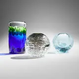František Vízner, Vases, set of three, c. 1975, glass