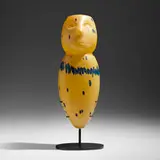 Peter Wright, Masked Mezcala, 2014, blown and carved glass, steel
