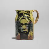 Roberto Lugo, Portrait pitcher (Erykah Badu), soda-salt glazed stoneware