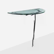 Howard Meister, Betrayal Becomes The Muse (Wall-mounted Console), 1996, lacquered steel, glass