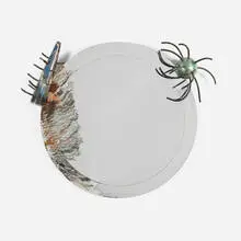 Carmen Spera, Wall mirror, c. 1985, mirrored glass, painted wood, and glass aluminum, copper foil