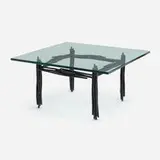 Howard Meister, Coffee table, 1990, lacquered steel, glass