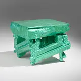 Chris Schanck, Occasional table from the Alufoil series, 2014, polystyrene, aluminum foil, resin