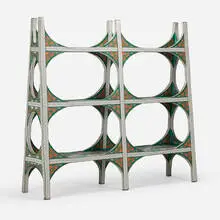 Cangaço bookshelf by Fernando and Humberto Campana, 2015, wood structure with handcrafted leather by Espedito Seleiro, sold Feb 2026