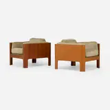 Isamu Kenmochi, Lounge chairs, pair, 1967, teak, upholstery
