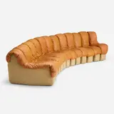 DS 600 Organic sofa by Eleanora Peduzzi-Riva and Heinz Ulrich Ueli Berger, 1972, leather upholstery, wool upholstery, sold Feb 2026