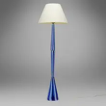 Fulvio Bianconi, Rare floor lamp, model 2241, c. 1951, fused glass canes, brass