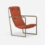 Louis Sognot, Rare armchair for a Maurice Dufrêne interior, c. 1928, chrome-plated steel, upholstery