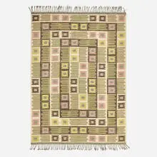 Nyponblomman flatweave carpet by Marta Maas-Fjetterstrom, hand-woven wool, sold Feb 2026