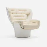 Joe Colombo, Elda chair, model 1005, 1963, lacquered fiberglass, leather