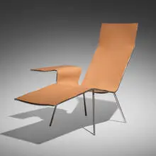 Maarten van Severen, LL04 chaise lounge, 2004 / 2021, stainless steel, leather