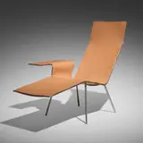 Maarten van Severen, LL04 chaise lounge, 2004 / 2021, stainless steel, leather