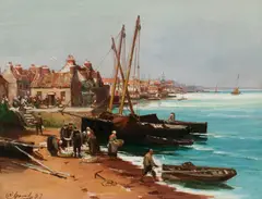 Andrew Young, Harbour with fishing boats