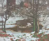 Winter in the Lynn Glen by George Houston Rsa Rsw Rgi, circa 1906, sold Feb 2018