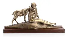 Pierre-Alexandre Morlon, late 19th/early 20th century silvered bronze group, silvered bronze