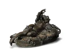 Leon-Louis Oury, impressive early 20th century patinated bronze figural fountain, patinated bronze