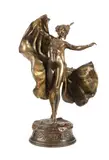 Franz Bergman, early 20th century cold painted metamorphic bronze figure of an exotic dancer, bronze