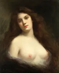 Angelo Asti, Half length portrait of a nude, oil on canvas