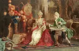 Augusto Daini, The suitor, oil on canvas