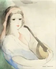 Marie Laurencin, Femme a Guitare, watercolour