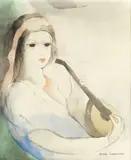 Femme a Guitare by Marie Laurencin, watercolour, sold Oct 2017