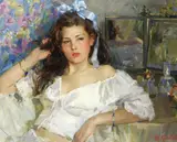 Yuri Krotov, Young girl with a blue ribbon