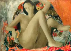 Alain Bonnefoit, Nue allonge, oil on canvas