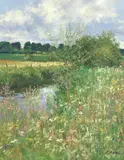 Charles Neal, River Windrush north of Sherborne; River Wye near Coppett Hill, oil on board