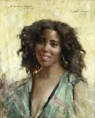 Constant Georges Gaste, Portrait of a woman, oil on canvas