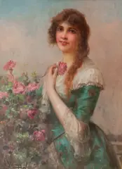 William Joseph Carroll, A Summer Rose, oil on canvas