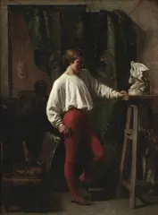 The young sculptor by Léon-Joseph Billotte, oil on panel, sold Oct 2017