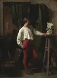 Léon-Joseph Billotte, The young sculptor, oil on panel