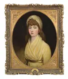 Portrait of a lady, said to be Catherine, Dowager Duchess of Leeds by English School, oil on canvas, oval, offered Oct 2017