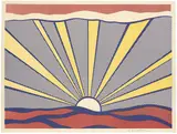 Roy Lichtenstein, Sunrise“. 1960er, Offsetlithografie auf Papier