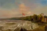 Théodore Gudin, Die Gezeitenwelle in Caudebec in der Normandie