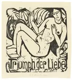 Triumph der Liebe, Titelblatt by Ernst Ludwig Kirchner, 1911, Holzschnitt auf Velin, sold Dec 2017