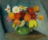 Otto Modersohn, Sommerblumenstrauß, Um 1925, Öl auf Holz