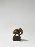 Elefant by August Gaul, 1915, Bronze mit goldbrauner Patina, auf Steinsockel montiert, sold Nov 2017