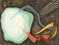 Weiße bedrängte Form by Rudolf Jahns, 1960, Öl auf Pappe, vom Künstler auf Hartfaser montiert, sold Jun 2017